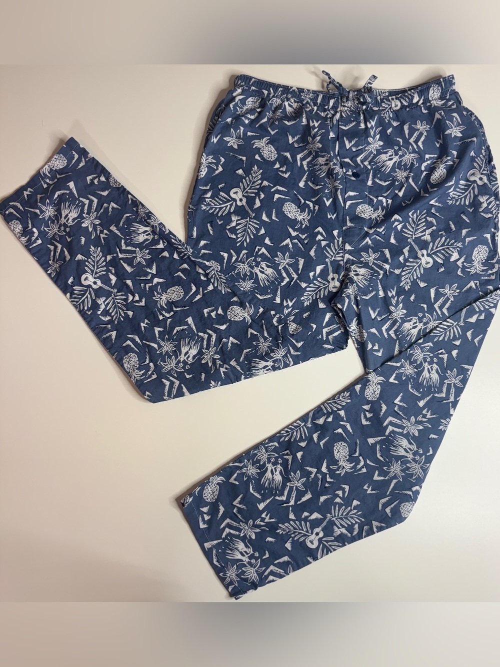 Vintage Hawaiian Tropical Lounge Pajama Pants Cotton Medium